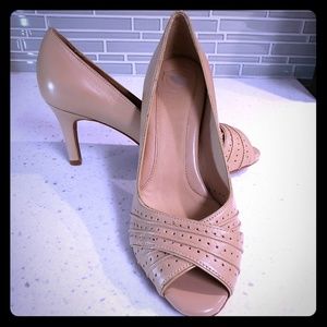 Nurture Pixie Comfort Heel nude peep toe